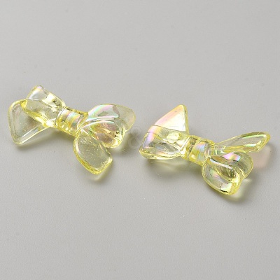 UV Plating Iridescent Transparent AB Color Plated Acrylic Beads TACR-WH0029-01C-1