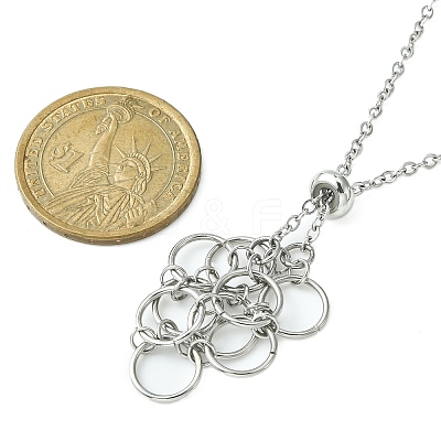Tarnish Resistant 304 Stainless Steel Cable Chains Macrame Pouch Empty Stone Holder for Pendant Necklaces Making NJEW-TA00083-01-1