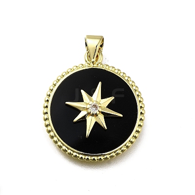 Brass Micro Pave Cubic Zirconia Pendants KK-C090-05A-01-1
