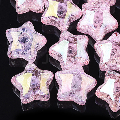 Transparent Crackle Acrylic Beads TACR-S148-03-M-1