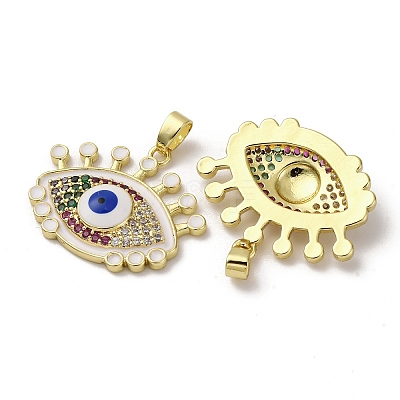 Brass Micro Pave Cubic Zirconia Pendants KK-F903-08G-01-1