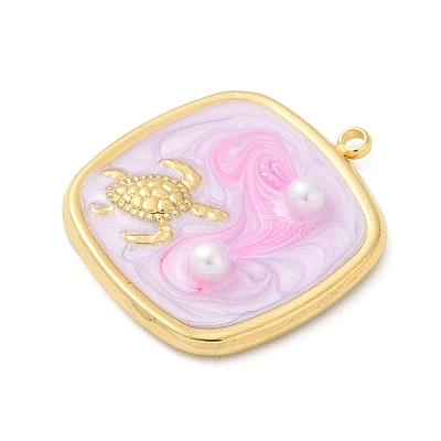 Ocean Theme 304 Stainless Steel Enamel Pendants STAS-Q352-03G-A-1