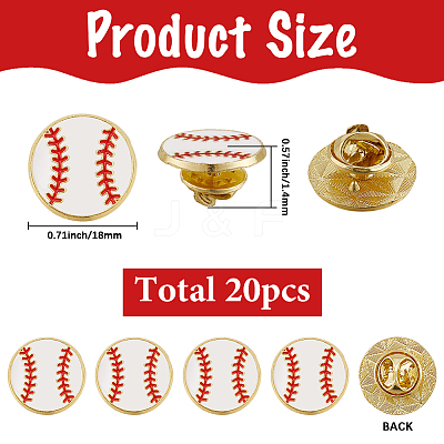 20Pcs Sport Enamel Pins JEWB-SC0001-62B-1
