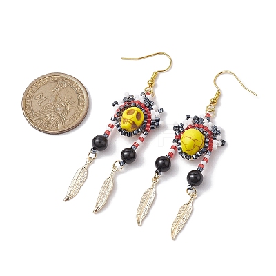 Iron Dangle Stud Earring EJEW-MZ00189-04-1