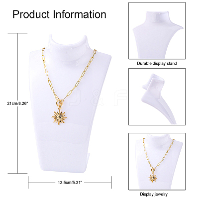 Organic Glass Necklace & Earring Standing Bust Displays NDIS-E006-2A-1
