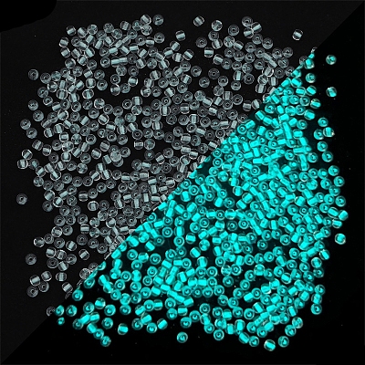 8/0 Luminous Glass Seed Beads LUMI-PW0001-186B-09-1
