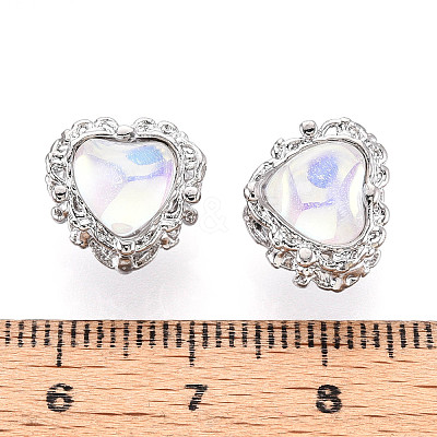 Alloy Glass European Beads FIND-N009-13P-1