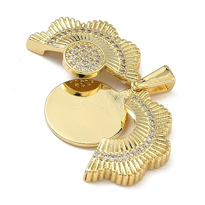 Brass Micro Pave Cubic Zirconia Pendants KK-L257-08G-02-1