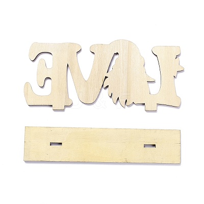Natural Wood Desktop Ornament DJEW-C007-02-1