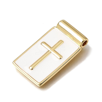 Brass with White Enamel Pendants KK-CBA8E93-04A-1