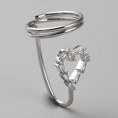 Alloy Micro Pave Cubic Zirconia Women Finger Nail Rings MRMJ-WH0002-08P-01-1