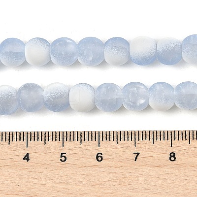 Frosted Crackle Glass Beads Strands GLAA-U001-6mm-M14-1