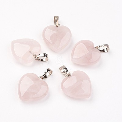 Natural Rose Quartz Pendants G-E467-03E-FF-1