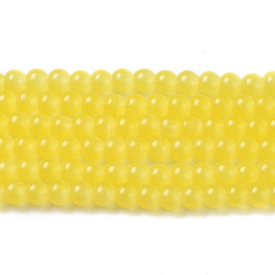 Baking Paint Imitation Jade Glass Round Bead Strands DGLA-Q021-4mm-24-1