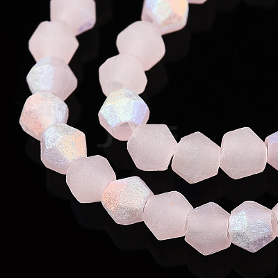 Imitation Jade Bicone Frosted Glass Bead Strands EGLA-A039-J2mm-MB07-1