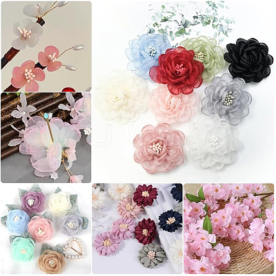 Gypsum with Cotton Cord Artificial Flower Core DIY-WH20007-36B-10-1
