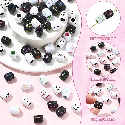 150Pcs 3 Colors Opaque Acrylic European Beads OACR-CJ0002-83-1