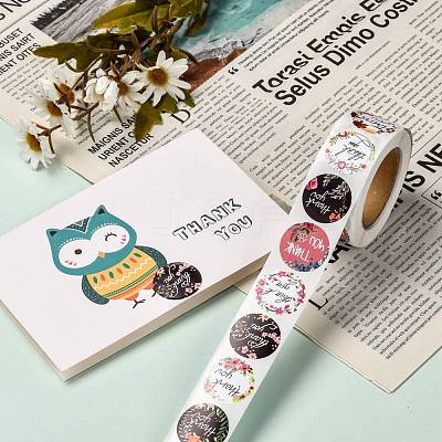 1 Inch Thank You Theme Self-Adhesive Paper Stickers X-DIY-K027-B04-1