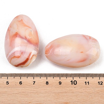 Two Tone Opaque Acrylic Imitation Gemstone Beads OACR-T033-10A-1
