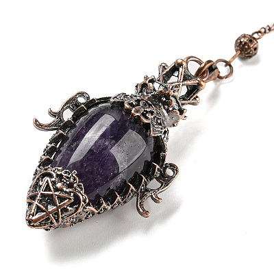 Natural Amethyst Dowsing Pendulum Big Pendants G-H293-01R-07-1