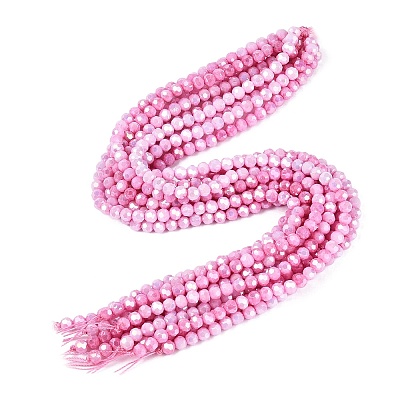 Anti-Tarnish Electroplate Glass Beads Strands EGLA-ZX010-6mm-02-1
