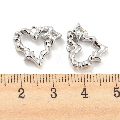 Brass Micro Pave Cubic Zirconia Pendants X-KK-E090-06P-1