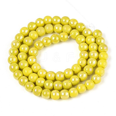 Electroplate Opaque Glass Beads Strands GLAA-T032-P6mm-AB16-1