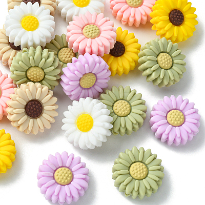 20Pcs Daisy Food Grade Eco-Friendly Silicone Focal Beads SIL-CJ0001-07-1