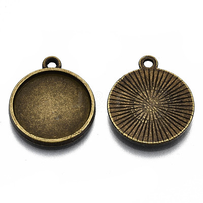 Tibetan Style Alloy Pendant Cabochon Settings TIBE-S322-002B-AB-NR-1