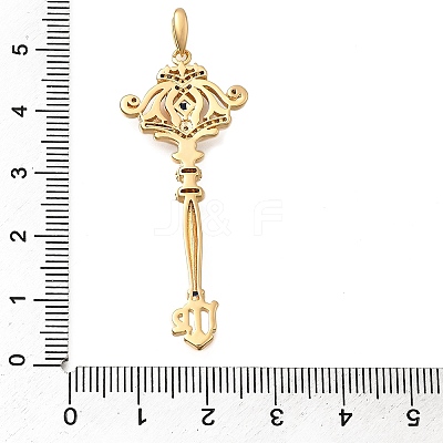 Brass Micro Pave Cubic Zirconia Big Pendants KK-B147-04G-04-1