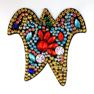 DIY Colorful Initial Letter Keychain Diamond Painting Kits DIAM-PW0004-127M-1