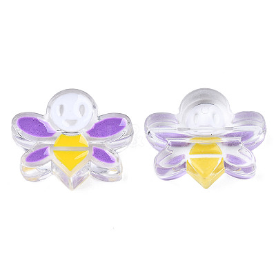 Transparent Acrylic Enamel Beads LS-TACR-N012-007C-1