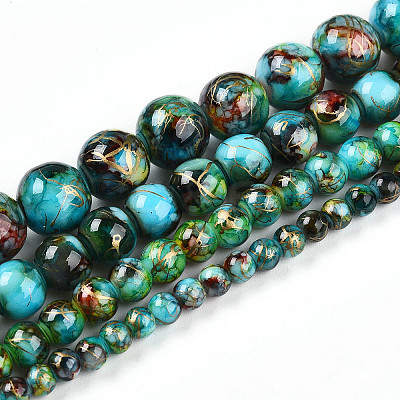 Baking Paint Glass Beads X1-DGLA-N003-6mm-B08-1