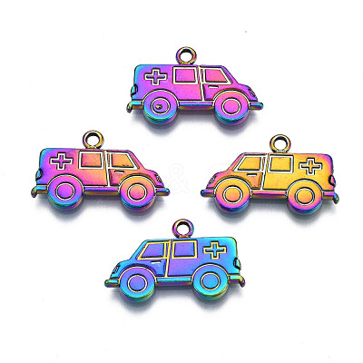 Rack Plating Rainbow Color Alloy Pendants PALLOY-S180-317-1