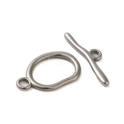 Non-Tarnish 304 Stainless Steel Toggle Clasps STAS-Q324-09P-1