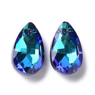 Faceted Teardrop Glass Pendants GLAA-O008-A19-1