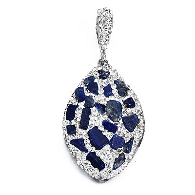 Polymer Clay Rhinestone Pendants RB-S056-12A-P-1