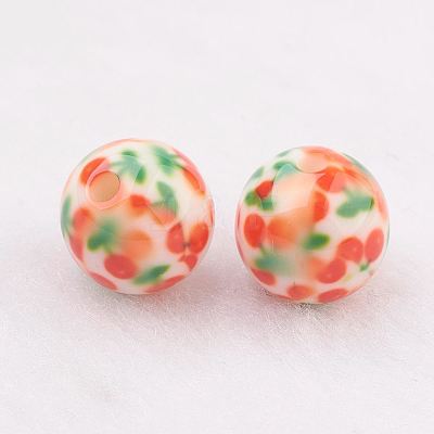 Spray Painted Resin Beads GLAA-F049-A14-1