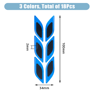 3 Sets 3 Colors Leaf Shape Resin Car Door Protector Anti-collision Strip Sticker STIC-FH0001-15B-1