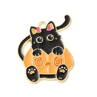 Halloween Theme Alloy Enamel Pendants ENAM-I053-B03-1