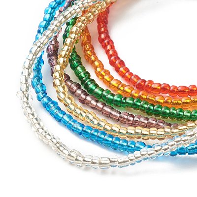 Bling Glass Seed Beads Anklets Set AJEW-AN00461-1