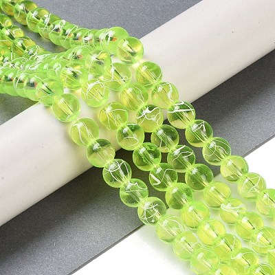 Drawbench Transparent Glass Beads Strands GLAD-Q012-8mm-07-1