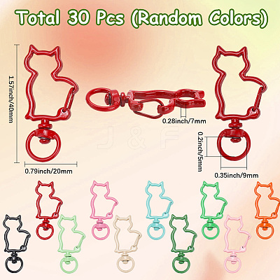 30Pcs Spray Painted Eco-Friendly Alloy Swivel Snap Hooks Clasps FIND-SC0016-41-1