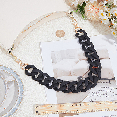 1Pc Black Frosted Opaque Acrylic Cuban Link Chain Bag Handles FIND-CN0002-55-1