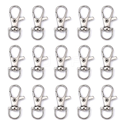 Platinum Plated Alloy Lobster Swivel Clasps For Key Ring LS-PALLOY-E385-15P-1