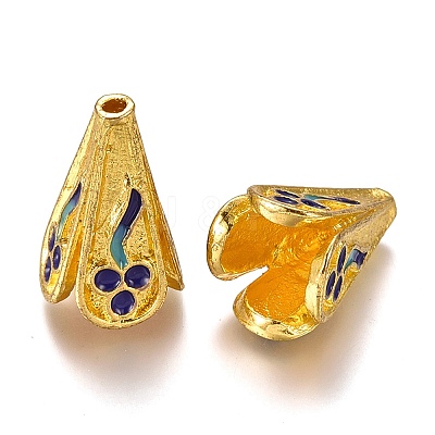 Alloy Enamel Bead Cones PALLOY-K243-06G-1