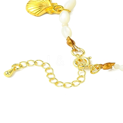 Natural White Shell Beads Bracelets BJEW-FS00013-1