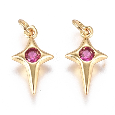Brass Micro Pave Cubic Zirconia Charms ZIRC-G168-53G-03-1