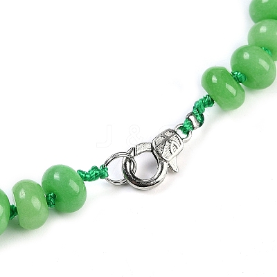 Dyed Natural Malaysia Jade Rondelle Graduated Beaded Necklaces for Women Men NJEW-K388-02I-1