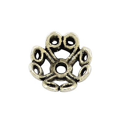 Tibetan Style Alloy 4-Petal Bead Caps LS-TIBE-0561-AS-FF-1